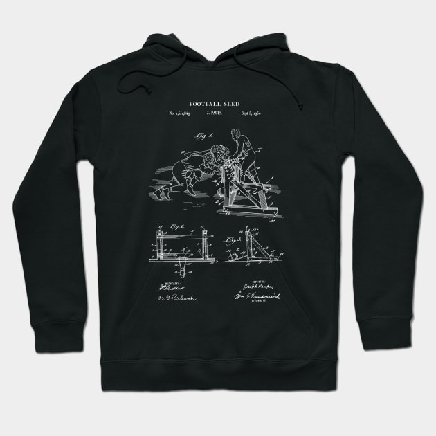 American Football Training Sled Patent Blueprint 1959 Hoodie by MadebyDesign